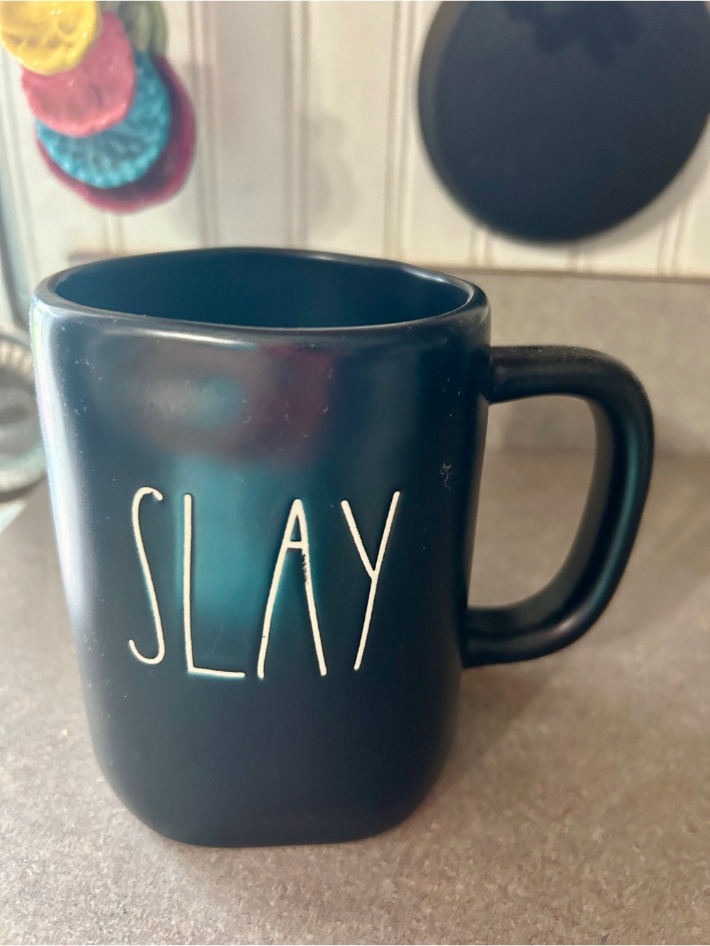 Rae Dunn Black 'SLAY' Ceramic Mug
